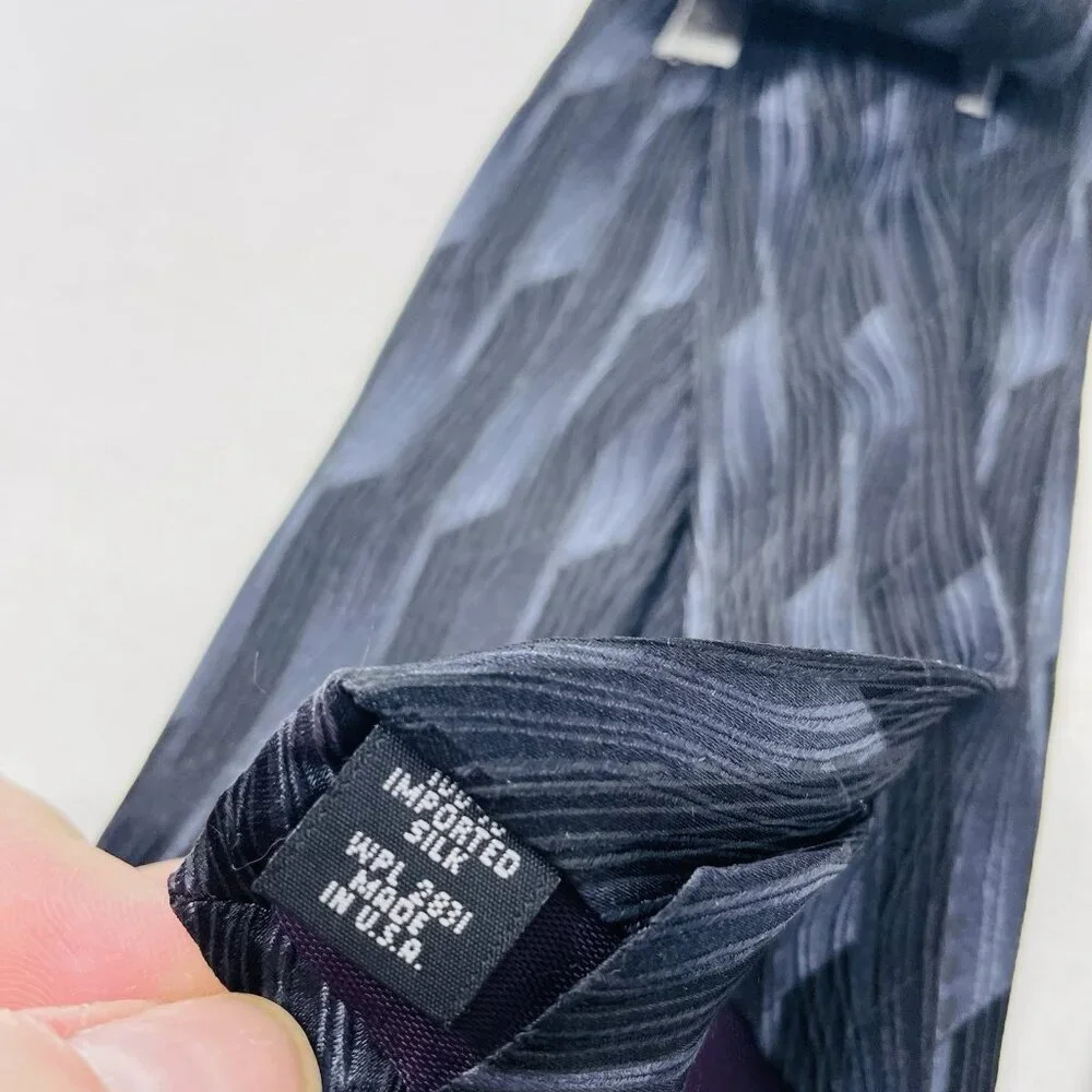 Stafford Executive Mens Lot of 2 100% Silk Printed Neck Ties in Blue/Gray‎ 2333
